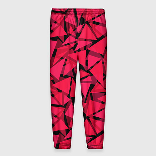 Мужские брюки Красно-черный полигональный / 3D-принт – фото 2