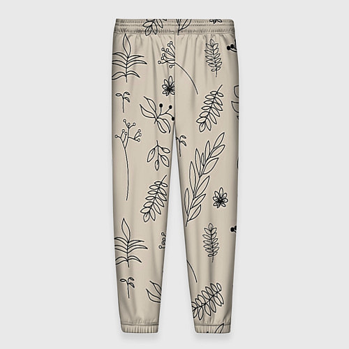 Мужские брюки Цветы и листья / 3D-принт – фото 2