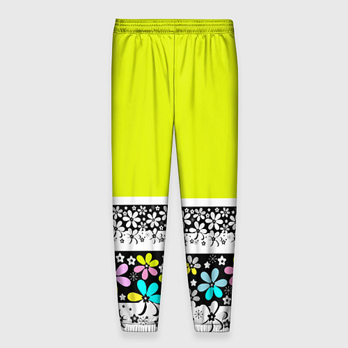 Мужские брюки Яркий цветочный узор / 3D-принт – фото 2