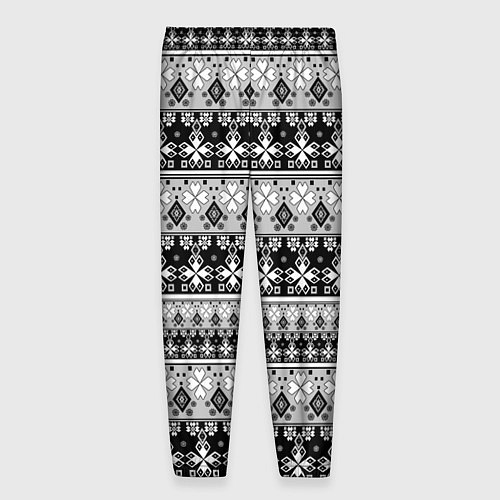 Мужские брюки Черно-белый орнамент / 3D-принт – фото 2