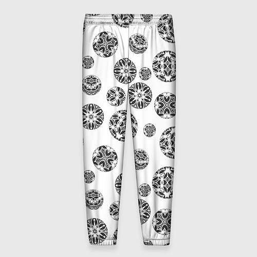 Мужские брюки Черно-белый геометрический узор / 3D-принт – фото 2