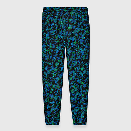 Мужские брюки Абстрактный зелено-синий узор / 3D-принт – фото 2