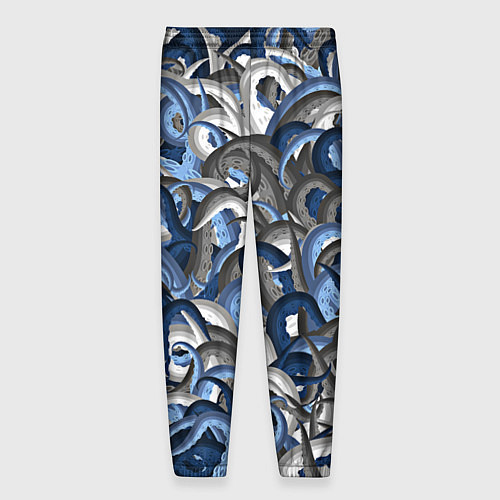 Мужские брюки Синий камуфляж с щупальцами / 3D-принт – фото 2