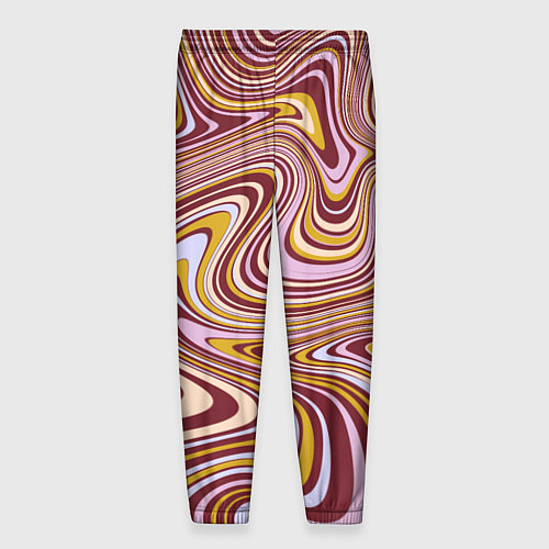 Мужские брюки Красно-золотые разводы красок паттерн / 3D-принт – фото 2