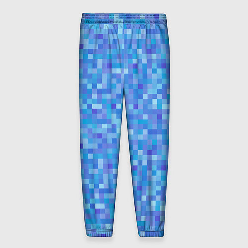 Мужские брюки Голубая пиксель абстракция / 3D-принт – фото 2