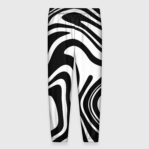 Мужские брюки Черно-белые полосы Black and white stripes / 3D-принт – фото 2