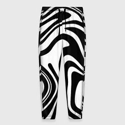 Брюки на резинке мужские Черно-белые полосы Black and white stripes, цвет: 3D-принт