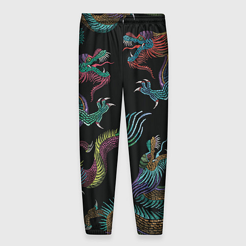 Мужские брюки Цветные драконы / 3D-принт – фото 2