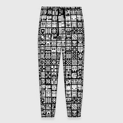 Брюки на резинке мужские Geometry Dash: BW Pattern, цвет: 3D-принт