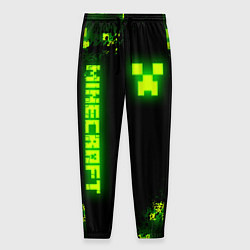 Брюки на резинке мужские MINECRAFT NEON LOGO CREEPER, цвет: 3D-принт