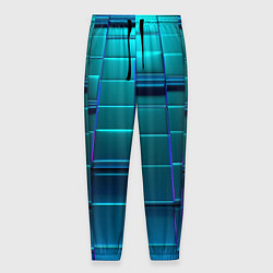 Мужские брюки 3D квадраты неоновые
