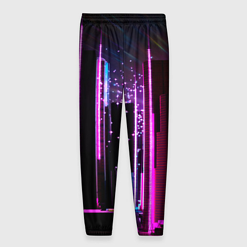 Мужские брюки Ночной город в киберпанке / 3D-принт – фото 2
