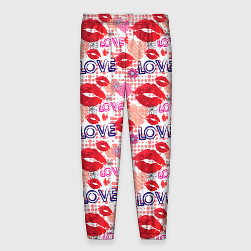 Мужские брюки LOVE поцелуи / 3D-принт – фото 2