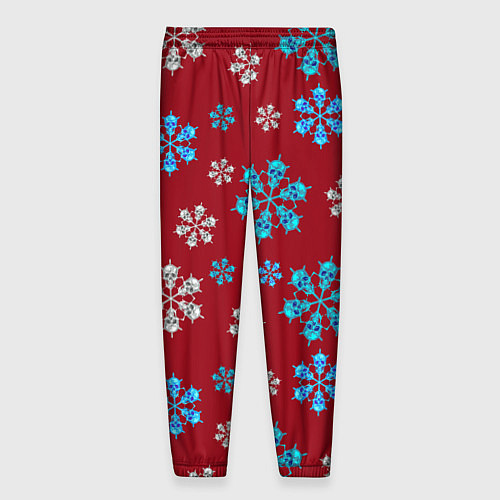 Мужские брюки Снежинки Черепа красный / 3D-принт – фото 2
