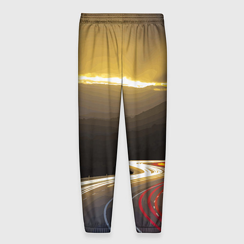 Мужские брюки Ночная трасса, Мерседес / 3D-принт – фото 2