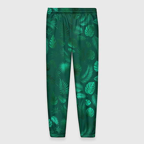 Мужские брюки Яркие зеленые листья / 3D-принт – фото 2