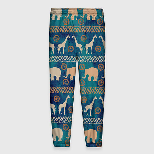 Мужские брюки Жирафы и слоны / 3D-принт – фото 2