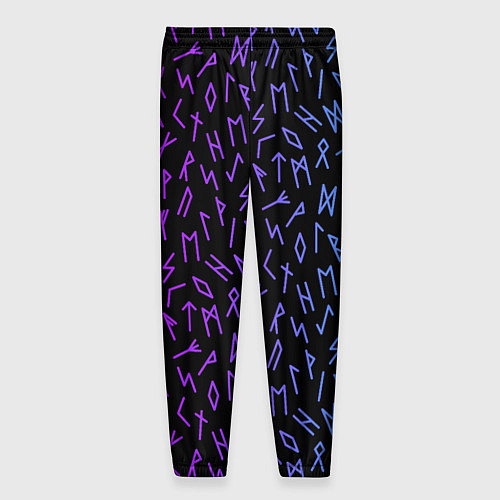 Мужские брюки Рунический алфавит Neon pattern / 3D-принт – фото 2