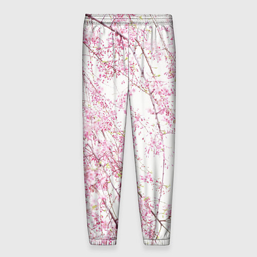 Мужские брюки Розовое цветение / 3D-принт – фото 2