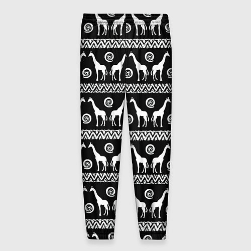 Мужские брюки Черно-белые Жирафы / 3D-принт – фото 2
