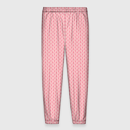 Мужские брюки Вязаный простой узор косичка Три оттенка розового / 3D-принт – фото 2