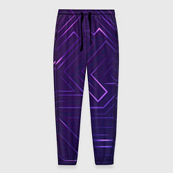 Брюки на резинке мужские Линии На синем Фоне, цвет: 3D-принт