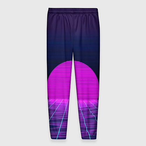 Мужские брюки Закат розового солнца Vaporwave Психоделика / 3D-принт – фото 2