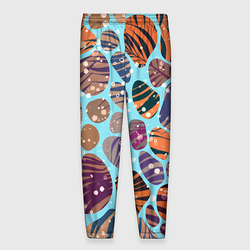 Мужские брюки Разноцветные камушки, цветной песок, пальмовые лис / 3D-принт – фото 2