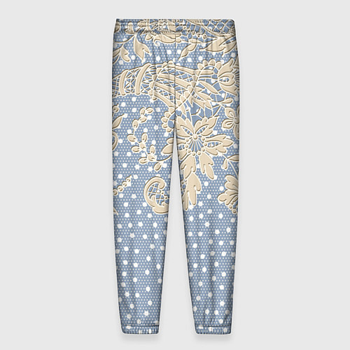 Мужские брюки Кружево и горошек / 3D-принт – фото 2