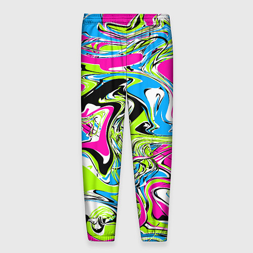 Мужские брюки Абстрактные мраморные разводы в ярких цветах Поп а / 3D-принт – фото 2