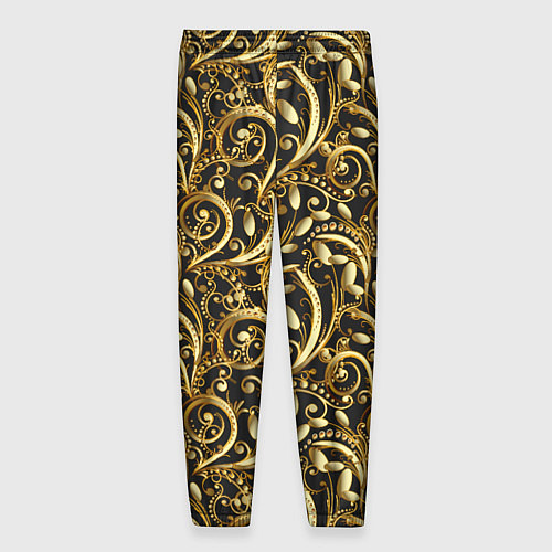 Мужские брюки Золотистые узоры / 3D-принт – фото 2