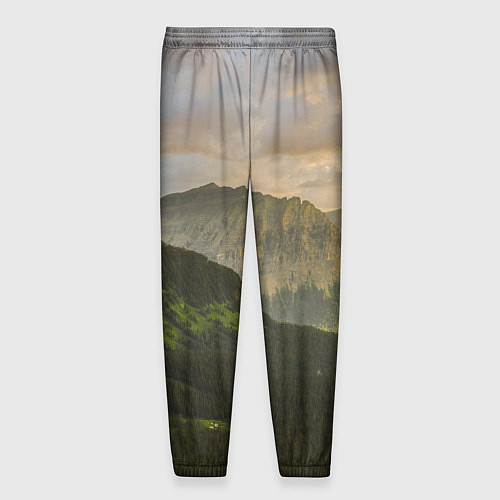 Мужские брюки Горы, лес, небо / 3D-принт – фото 2