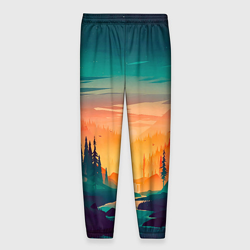 Мужские брюки Лес на закате природа / 3D-принт – фото 2