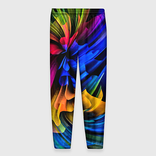 Мужские брюки Абстрактная неоновая композиция Abstract neon comp / 3D-принт – фото 2