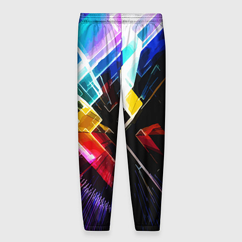 Мужские брюки Неоновая молния Абстракция Neon Lightning Abstract / 3D-принт – фото 2