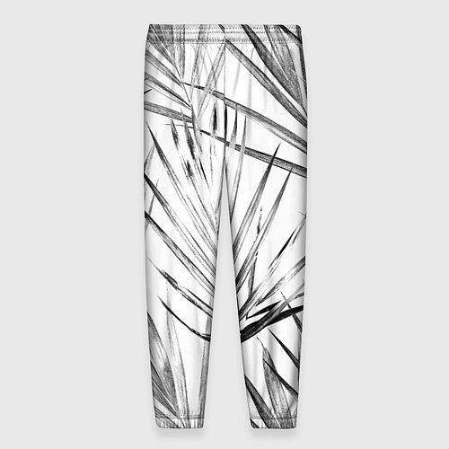 Мужские брюки Монохромные Листья Пальм / 3D-принт – фото 2