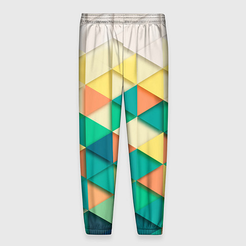 Мужские брюки Цветные объемные треугольники / 3D-принт – фото 2