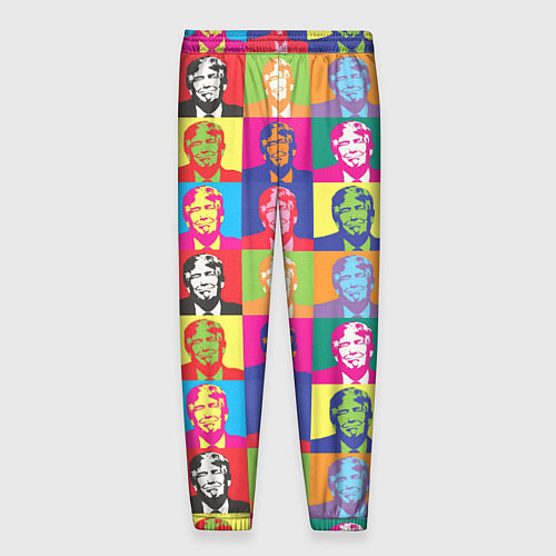 Мужские брюки Дональд Трамп, цветной паттерн / 3D-принт – фото 2