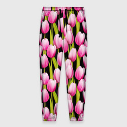 Мужские брюки Цветы Розовые Тюльпаны