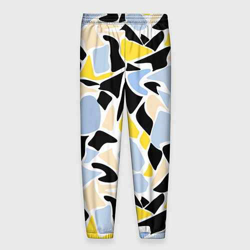 Мужские брюки Абстрактный узор в желто-голубых тонах на черном ф / 3D-принт – фото 2