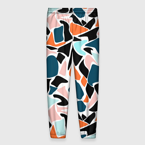 Мужские брюки Абстрактный современный разноцветный узор в оранже / 3D-принт – фото 2