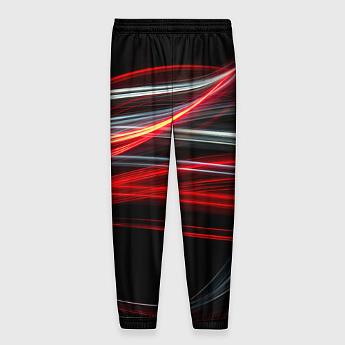 Мужские брюки Волнообразные линии неона - Красный / 3D-принт – фото 2