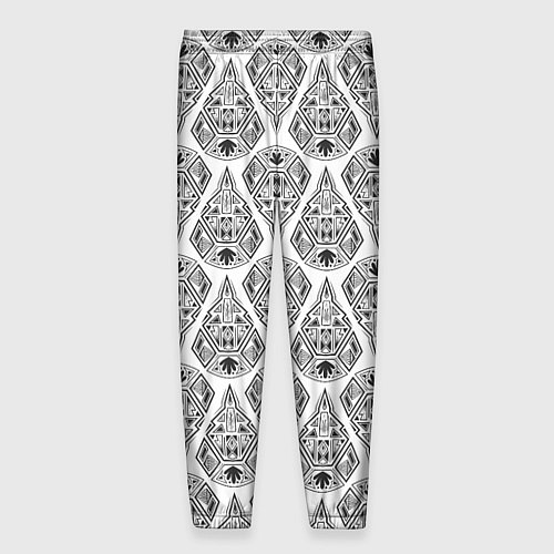 Мужские брюки Черно-белый геометрический узор Арт деко / 3D-принт – фото 2