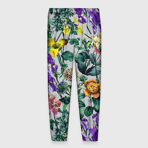 Мужские брюки Цветы Летний Орнамент / 3D-принт – фото 2