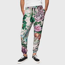 Брюки на резинке мужские Color floral pattern Expressionism Summer, цвет: 3D-принт — фото 2