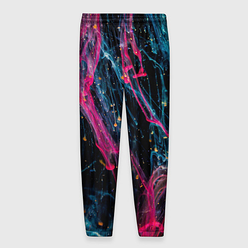 Мужские брюки Неоновые краски во тьме - Розовый и голубой / 3D-принт – фото 2