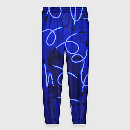 Мужские брюки Неоновые закрученные фонари - Синий / 3D-принт – фото 2
