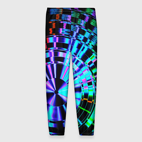 Мужские брюки Неоновые дискообразные узоры - Синий / 3D-принт – фото 2