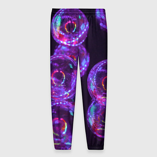 Мужские брюки Неоновые сюрреалистичные пузыри - Фиолетовый / 3D-принт – фото 2