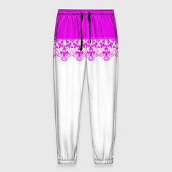 Мужские брюки White and pink lace pattern